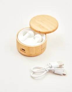 Natura Selection Airpods Caja Bambú Redonda 146043-BAMBU/WHI Discount