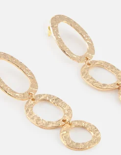 Natura Selection Pendientes Largos Aros Ovalados 151088-GOLD Hot