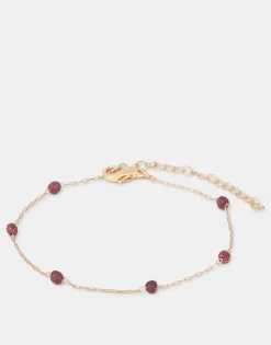 Natura Selection Pulsera Dorada Piedra Color Outlet