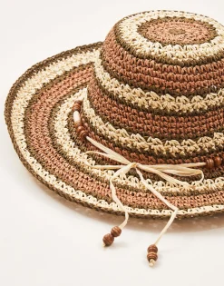 Natura Selection Sombrero Papel Círculos 145565-BROWN Clearance