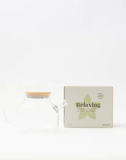 Natura Selection Tetera Cristal Tapa Bambú 144294-TRANSP Clearance