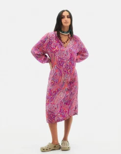 Natura Selection Vestido Paisley 147773-FUCHSIA New