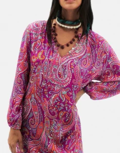 Natura Selection Vestido Paisley 147773-FUCHSIA New